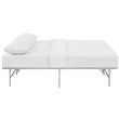 Pemberly Row Modern Stainless Steel Queen Metal Bed Frame in Gray
