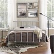 Pemberly Row Modern / Contemporary Stainless Steel Queen Metal Bed in Gray