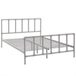 Pemberly Row Modern / Contemporary Stainless Steel Queen Metal Bed in Gray