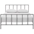 Pemberly Row Modern / Contemporary Stainless Steel Queen Metal Bed in Gray