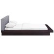 Pemberly Row Queen Fabric Panel Platform Bed in Cappuccino and Gray