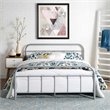 Pemberly Row Modern / Contemporary Queen Stainless Steel Bed in Gray