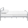 Pemberly Row Modern / Contemporary Queen Stainless Steel Bed in Gray
