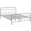 Pemberly Row Modern / Contemporary Queen Stainless Steel Bed in Gray