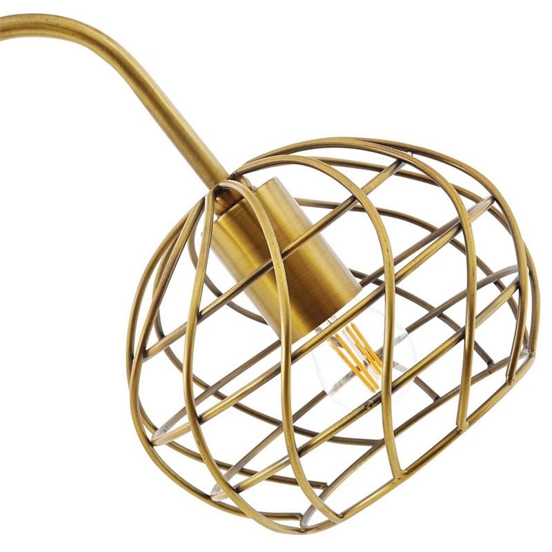 Pemberly Row Modern / Contemporary Table Lamp in Brass and White