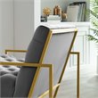 Pemberly Row Modern Velvet Tufted Accent Chair in Gray and Gold
