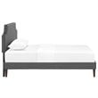 Pemberly Row Modern Upholstered Twin Platform Panel Bed in Gray