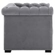 Pemberly Row Modern / Contemporary Velvet Tufted Accent Chair in Gray
