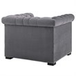 Pemberly Row Modern / Contemporary Velvet Tufted Accent Chair in Gray