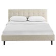 Pemberly Row Modern / Contemporary Tufted Full Platform Bed in Beige
