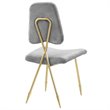 Pemberly Row Modern Upholstered Dining Side Chair in Gray and Gold
