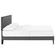 Pemberly Row Modern Upholstered Queen Platform Panel Bed in Gray