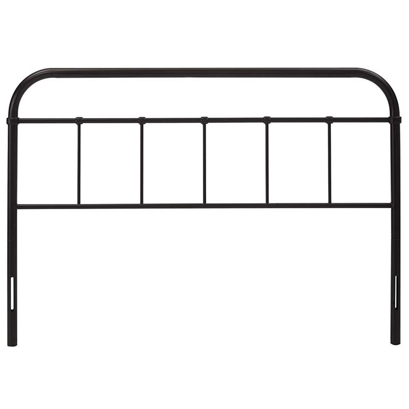Pemberly Row Modern / Contemporary King Metal Spindle Headboard in Brown