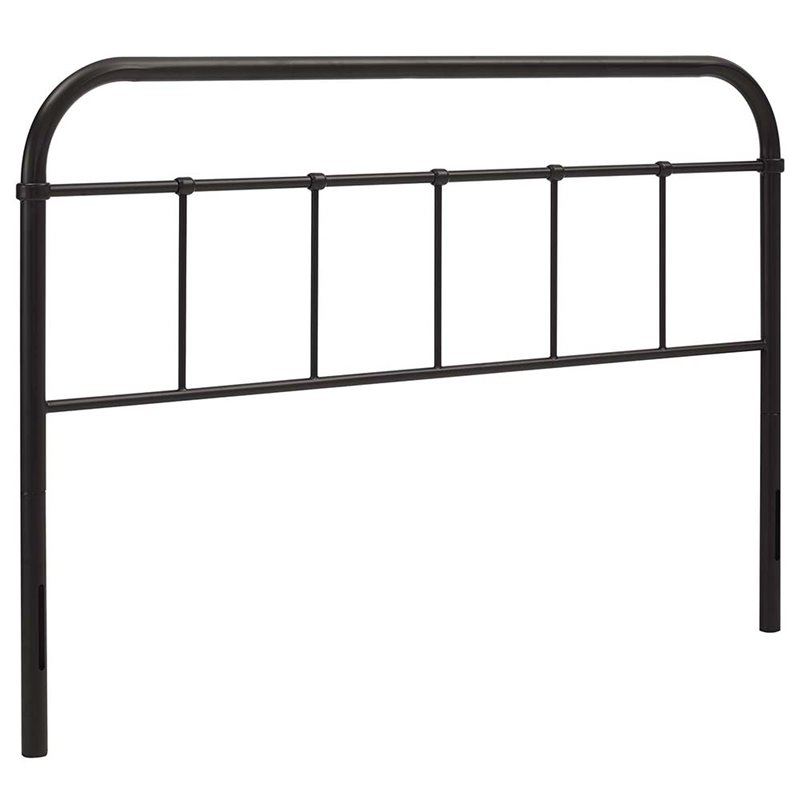 Pemberly Row Modern / Contemporary King Metal Spindle Headboard in Brown