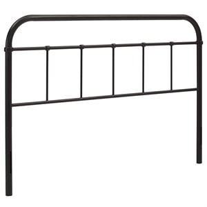 Pemberly Row Modern / Contemporary King Metal Spindle Headboard in Brown