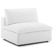 Pemberly Row Modern Down Filled Overstuffed Armless Chair in White