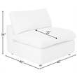Pemberly Row Modern Down Filled Overstuffed Armless Chair in White