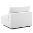 Pemberly Row Modern Down Filled Overstuffed Armless Chair in White