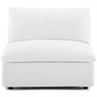 Pemberly Row Modern Down Filled Overstuffed Armless Chair in White