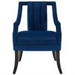 Pemberly Row Modern Performance Velvet Polyester Accent Chair in Navy