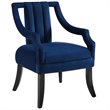 Pemberly Row Modern Performance Velvet Polyester Accent Chair in Navy