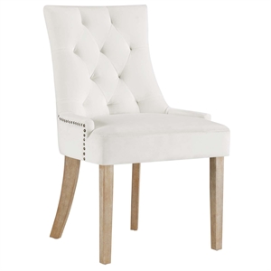 Pemberly Row 19&quot Modern Velvet Dining Chair in Ivory (Set of 4)