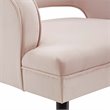 Pemberly Row Modern Velvet Button Tufted Open Back Armchair in Pink