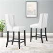 Pemberly Row Modern Faux Leather Counter Stool in White (Set of 2)
