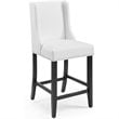 Pemberly Row Modern Faux Leather Counter Stool in White (Set of 2)