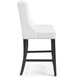 Pemberly Row Modern Faux Leather Counter Stool in White (Set of 2)