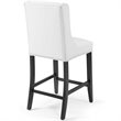 Pemberly Row Modern Faux Leather Counter Stool in White (Set of 2)