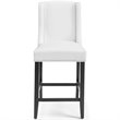 Pemberly Row Modern Faux Leather Counter Stool in White (Set of 2)
