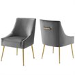 Pemberly Row Upholstered Velvet Dining Chair in Gray (Set of 2)