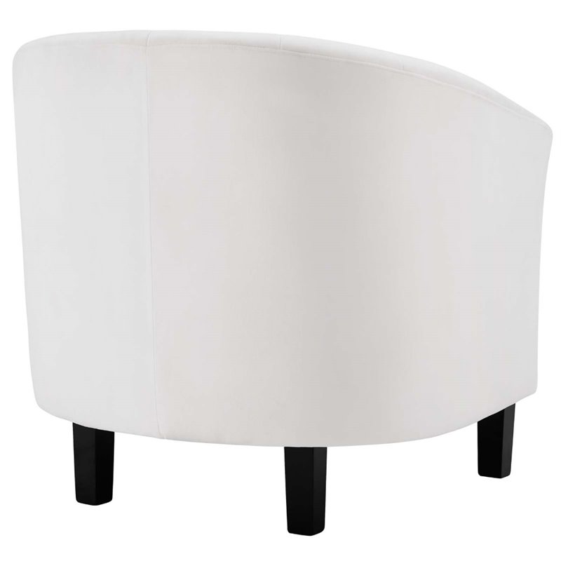 Pemberly Row Channel Tufted Velvet Armchair in White (Set of 2)