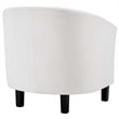 Pemberly Row Channel Tufted Velvet Armchair in White (Set of 2)