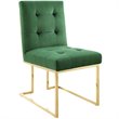 Pemberly Row Velvet Dining Chair in Gold and Emerald (Set of 2)
