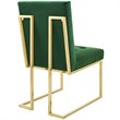 Pemberly Row Velvet Dining Chair in Gold and Emerald (Set of 2)