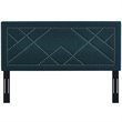 Pemberly Row Nailhead Upholstered Linen Full Queen Headboard in Azure