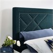 Pemberly Row Nailhead Upholstered Linen Full Queen Headboard in Azure