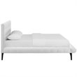 Pemberly Row Biscuit Tufted Velvet Queen Platform Bed in White