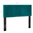 Pemberly Row Modern / Contemporary Velvet Full Queen Headboard in Teal