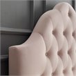 Pemberly Row Modern Diamond Tufted Velvet Queen Headboard in Pink