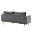 Pemberly Row Contemporary Performance Velvet Upholstered Sofa in Gray