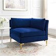 Pemberly Row Performance Velvet Upholstered Corner Sectional Chair in Navy