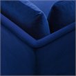 Pemberly Row Performance Velvet Upholstered Corner Sectional Chair in Navy