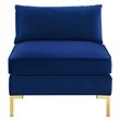 Pemberly Row Performance Velvet Upholstered Armless Sectional Chair in Navy