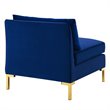 Pemberly Row Performance Velvet Upholstered Armless Sectional Chair in Navy