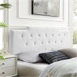 Pemberly Row Modern Velvet Tufted Full/Queen Performance Headboard in White