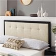 Pemberly Row Modern Fabric Tufted King Headboard in Beige/Black