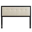 Pemberly Row Modern Fabric Tufted King Headboard in Beige/Black